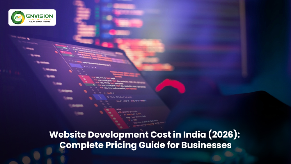 Website development cost in India 2026 pricing guide showing business website, eCommerce, and custom website development packages with cost comparison.